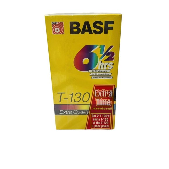 BASF VHS Blank Tapes 3 Pack BASF 1  T-130 6.5 Hour & 2 T-120 6 Hour Extra Time - Picture 3 of 9